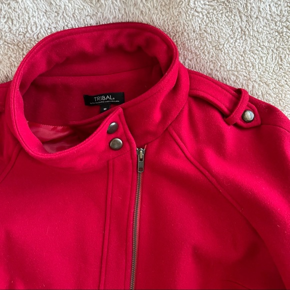 Tribal stunning! Front zip 3/4 sleeve wool jacket 10 - Picture 8 of 11